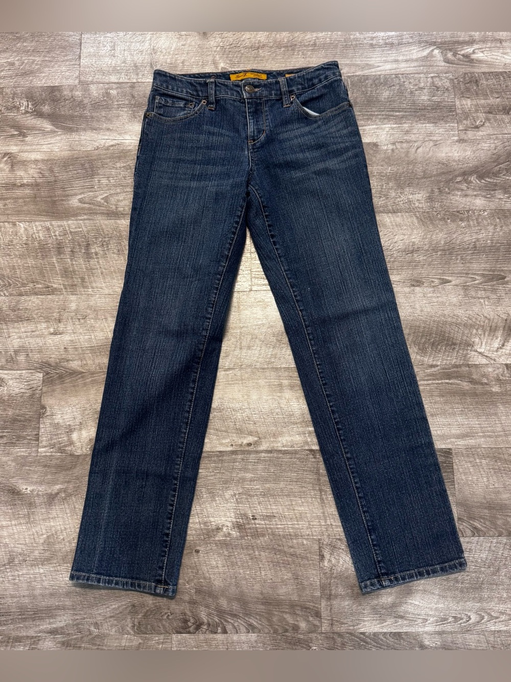 Seven7 Jeans Blue Straight Leg Stretch Denim Medium Wash Womens Sz. 4